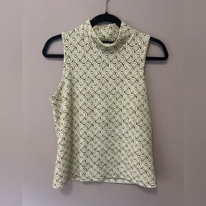Maeve by Anthropologie green and ivory swirl mock Tank Top. Medium